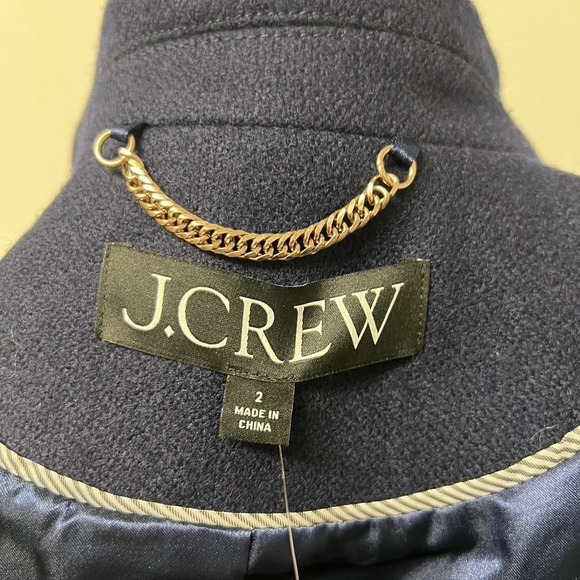 J Crew Italian Wool Peacoat Womens 2 Navy Blue Classic Short Career Office New - Picture 7 of 15